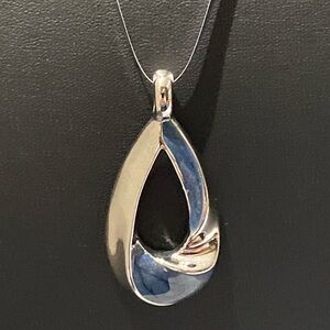 Lia Sophia Blue Enamel Teardrop Pendant – Silver Tone (Pendant Only) Abstract